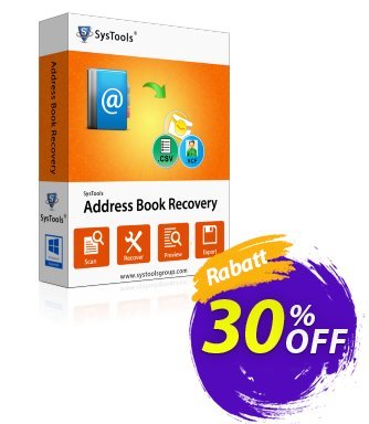 SysTools Address Book Recovery (Business) Coupon, discount SysTools coupon 36906. Promotion: 