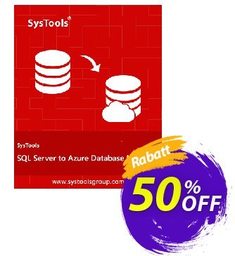 SysTools SQL Server to Azure DB Migrator Coupon, discount 50% OFF SysTools SQL Server to Azure DB Migrator, verified. Promotion: Awful sales code of SysTools SQL Server to Azure DB Migrator, tested & approved
