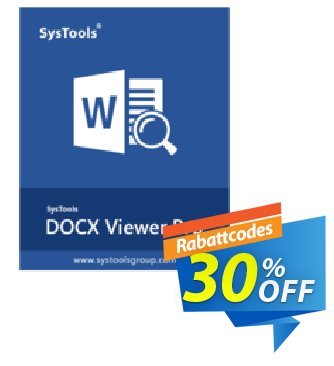 SysTools DOCX Viewer Pro Coupon, discount SysTools Summer Sale. Promotion: imposing offer code of SysTools DOCX Viewer Pro 2024