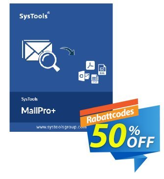 SysTools MailPro+ Coupon, discount 50% OFF SysTools MailPro+, verified. Promotion: Awful sales code of SysTools MailPro+, tested & approved