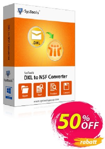 SysTools DXL to NSF Converter Coupon, discount SysTools Summer Sale. Promotion: best promo code of SysTools DXL to NSF Converter 2024