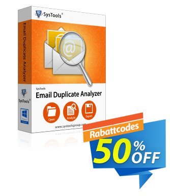 SysTools Email Duplicate Analyzer (Analyzer) Coupon, discount SysTools coupon 36906. Promotion: 