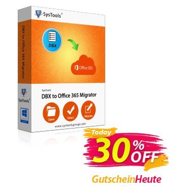 SysTools DBX to Office 365 Migrator Coupon, discount SysTools Pre Monsoon Offer. Promotion: Fearsome promo code of Bundle Office - SysTools DBX Converter + Outlook to Office 365 2024