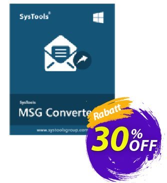 SysTools MSG Converter Coupon, discount 30% OFF SysTools MSG Converter, verified. Promotion: Awful sales code of SysTools MSG Converter, tested & approved