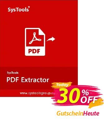 SysTools PDF Extractor for MAC (Enterprise License) Coupon, discount 30% OFF SysTools PDF Extractor for MAC (Enterprise License), verified. Promotion: Awful sales code of SysTools PDF Extractor for MAC (Enterprise License), tested & approved