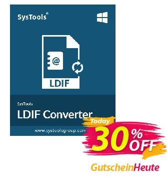 SysTools LDIF Converter (Business License) Coupon, discount 30% OFF SysTools LDIF Converter (Business License), verified. Promotion: Awful sales code of SysTools LDIF Converter (Business License), tested & approved