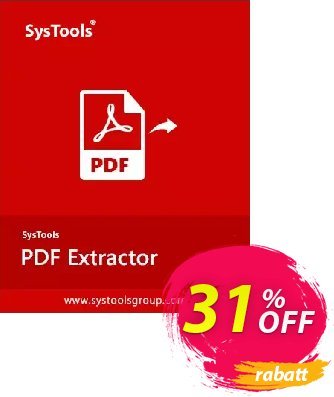 SysTools PDF Extractor Coupon, discount SysTools Spring Offer. Promotion: Stirring discounts code of SysTools PDF Extractor 2024