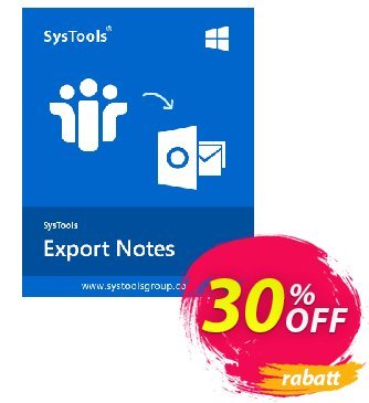 SysTools Export Notes (NSF to PST Converter) Single file discount coupon 30% OFF SysTools Export Notes - NSF to PST Converter, verified - Awful sales code of SysTools Export Notes - NSF to PST Converter, tested & approved