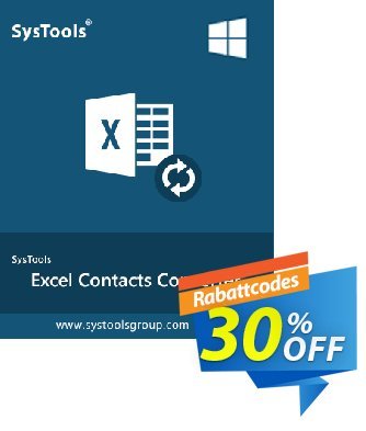 SysTools Excel Contacts Converter Coupon, discount 30% OFF SysTools Excel Contacts Converter, verified. Promotion: Awful sales code of SysTools Excel Contacts Converter, tested & approved