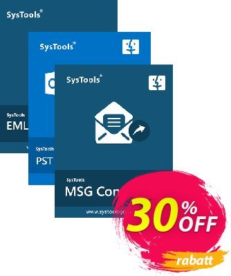 Bundle Offer: SysTools Mac MSG Converter + Mac PST Converter + Mac EML Converter discount coupon 30% OFF Bundle Offer: SysTools Mac MSG Converter + Mac PST Converter + Mac EML Converter, verified - Awful sales code of Bundle Offer: SysTools Mac MSG Converter + Mac PST Converter + Mac EML Converter, tested & approved