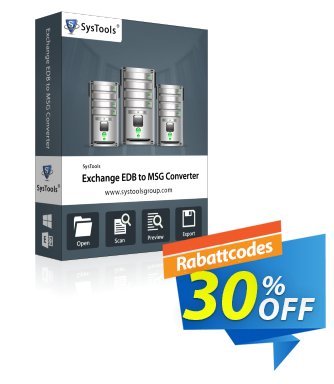 Exchange EDB to MSG Converter (Personal) discount coupon SysTools coupon 36906 - 