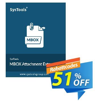 SysTools MBOX Attachment Extractor Coupon, discount 50% OFF SysTools MBOX Attachment Extractor, verified. Promotion: Awful sales code of SysTools MBOX Attachment Extractor, tested & approved