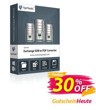 SysTools Exchange EDB to PDF Converter (Business) Coupon, discount SysTools coupon 36906. Promotion: 