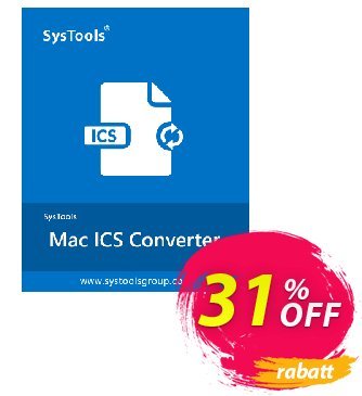 SysTools Mac ICS Converter Coupon, discount 30% OFF SysTools Mac ICS Converter, verified. Promotion: Awful sales code of SysTools Mac ICS Converter, tested & approved