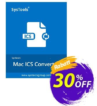 SysTools Mac ICS Converter Business License discount coupon 30% OFF SysTools Mac ICS Converter Business License, verified - Awful sales code of SysTools Mac ICS Converter Business License, tested & approved
