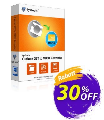 SysTools Outlook OST to MBOX Converter Coupon, discount SysTools Summer Sale. Promotion: 