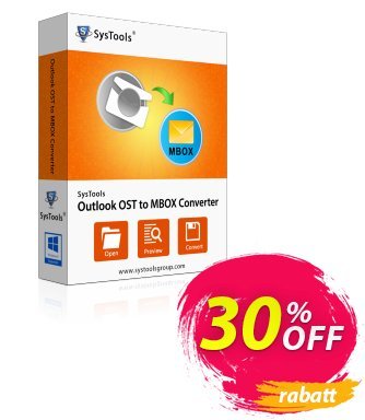 Outlook OST to MBOX Converter - Enterprise License Coupon, discount SysTools Summer Sale. Promotion: 