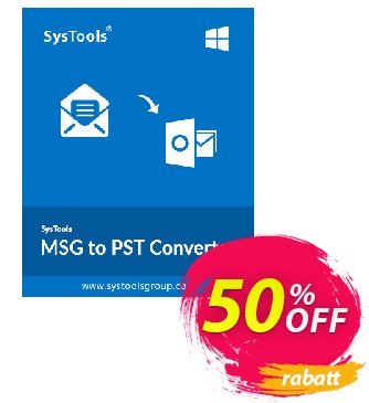 SysTools MSG to PST Converter (Business) Coupon, discount SysTools coupon 36906. Promotion: 