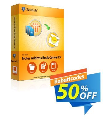SysTools Notes Address Book Converter (Business) Coupon, discount SysTools coupon 36906. Promotion: 