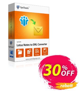 SysTools Lotus Notes to EML Converter (Outlook Express) Coupon, discount SysTools Summer Sale. Promotion: 