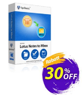 SysTools Lotus Notes to MBOX Converter Coupon, discount SysTools Summer Sale. Promotion: 