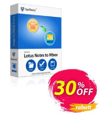 SysTools Lotus Notes to MBOX Converter (Enterprise) discount coupon SysTools coupon 36906 - 