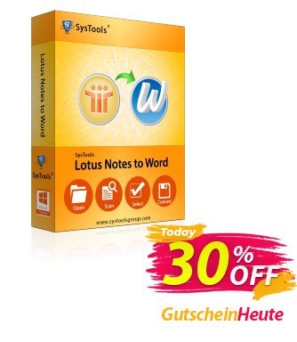 SysTools Lotus Notes to Word Coupon, discount SysTools Summer Sale. Promotion: 