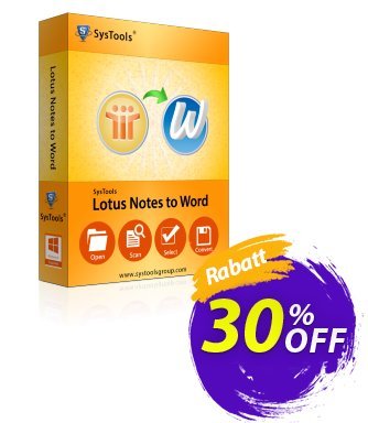 SysTools Lotus Notes to Word - Enterprise  Gutschein SysTools coupon 36906 Aktion: 