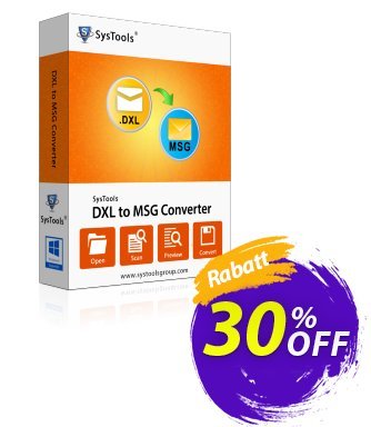 SysTools DXL to MSG Converter (Forensic) Coupon, discount SysTools coupon 36906. Promotion: 