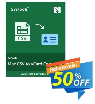 SysTools Excel CSV to vCard for MAC (Business License) discount coupon SysTools coupon 36906 - 