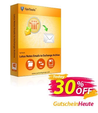 Lotus Notes Emails to Exchange Archive - Site License Coupon, discount SysTools Summer Sale. Promotion: 