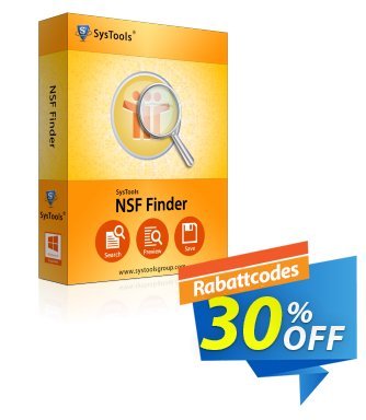 SysTools NSF Finder (Enterprise) Coupon, discount SysTools coupon 36906. Promotion: 