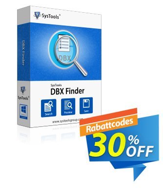 SysTools DBX Finder (Business License) Coupon, discount SysTools coupon 36906. Promotion: 