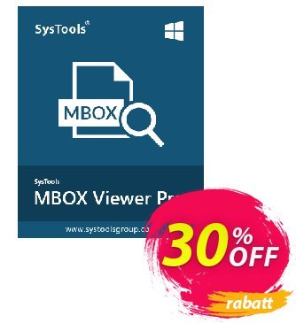 SysTools MBOX Viewer Pro (25 User License) Coupon, discount SysTools coupon 36906. Promotion: 
