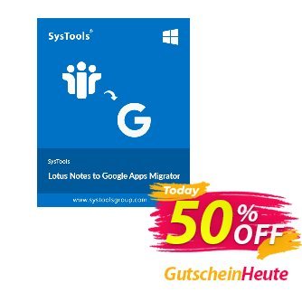 Lotus Notes to Google Apps - 100 Users License Gutschein SysTools Summer Sale Aktion: 