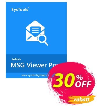 SysTools MSG Viewer Pro Coupon, discount 30% OFF SysTools MSG Viewer Pro, verified. Promotion: Awful sales code of SysTools MSG Viewer Pro, tested & approved