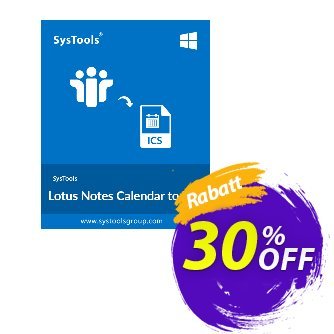 SysTools Lotus Notes Calendar to ICS iCalendar (Business) discount coupon SysTools coupon 36906 - 