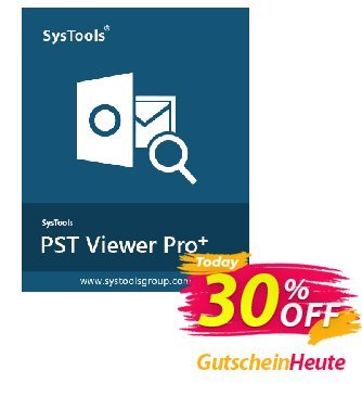 SysTools PST Viewer Pro+ Plus (50 User License) Coupon, discount SysTools coupon 36906. Promotion: 