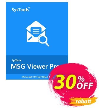 SysTools MSG Viewer Pro (50 Users) Coupon, discount SysTools coupon 36906. Promotion: 