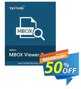 SysTools MBOX Viewer Pro Plus Coupon, discount SysTools MBOX Viewer Pro Plus formidable offer code 2024. Promotion: 