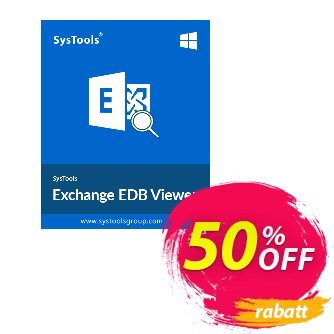 SysTools Exchange EDB Viewer PRO - 100 Users  Gutschein SysTools Summer Sale Aktion: 