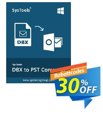 SysTools DBX to PST Converter Coupon, discount SysTools coupon 36906. Promotion: SysTools promotion codes 36906