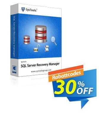 SysTools SQL Server Recovery Manager Coupon, discount SysTools Summer Sale. Promotion: SysTools promotion codes 36906