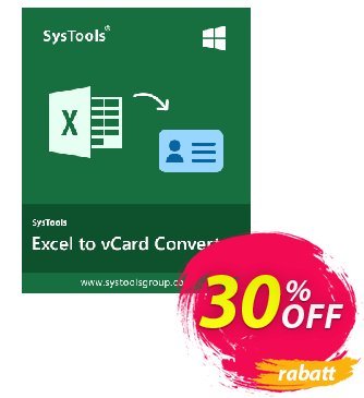 RecoveryTools for MS Excel to vCard Converter (Commercial) Coupon, discount SysTools coupon 36906. Promotion: SysTools promotion codes 36906