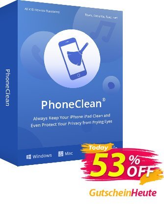 PhoneClean Pro for Mac - family license  Gutschein PhoneClean Pro for Mac Dreaded deals code 2024 Aktion: $20 discount offer for PhoneClean Pro Family License.