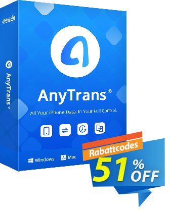 AnyTrans Gutschein Coupon Imobie promotion 2 (39968) Aktion: Pay $10 to upgrade your PhoneTrans Pro or PodTrans Pro to AnyTrans.