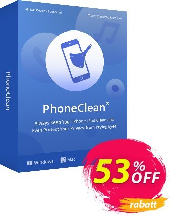 PhoneClean Pro - family license  Gutschein PhoneClean Pro for Windows Staggering offer code 2024 Aktion: $20 discount offer for PhoneClean Pro Family License.