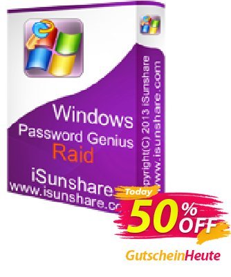 iSunshare Windows Password Genius Raid Coupon, discount iSunshare discount (47025). Promotion: iSunshare discount coupons