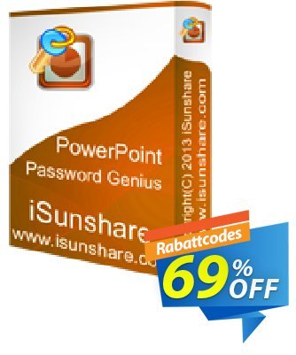 iSunshare PowerPoint Password Genius Coupon, discount iSunshare discount (47025). Promotion: iSunshare discount coupons