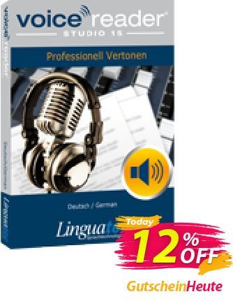 Voice Reader Studio 15 GED / Deutsch/German Gutschein Coupon code Voice Reader Studio 15 GED / Deutsch/German Aktion: Voice Reader Studio 15 GED / Deutsch/German offer from Linguatec